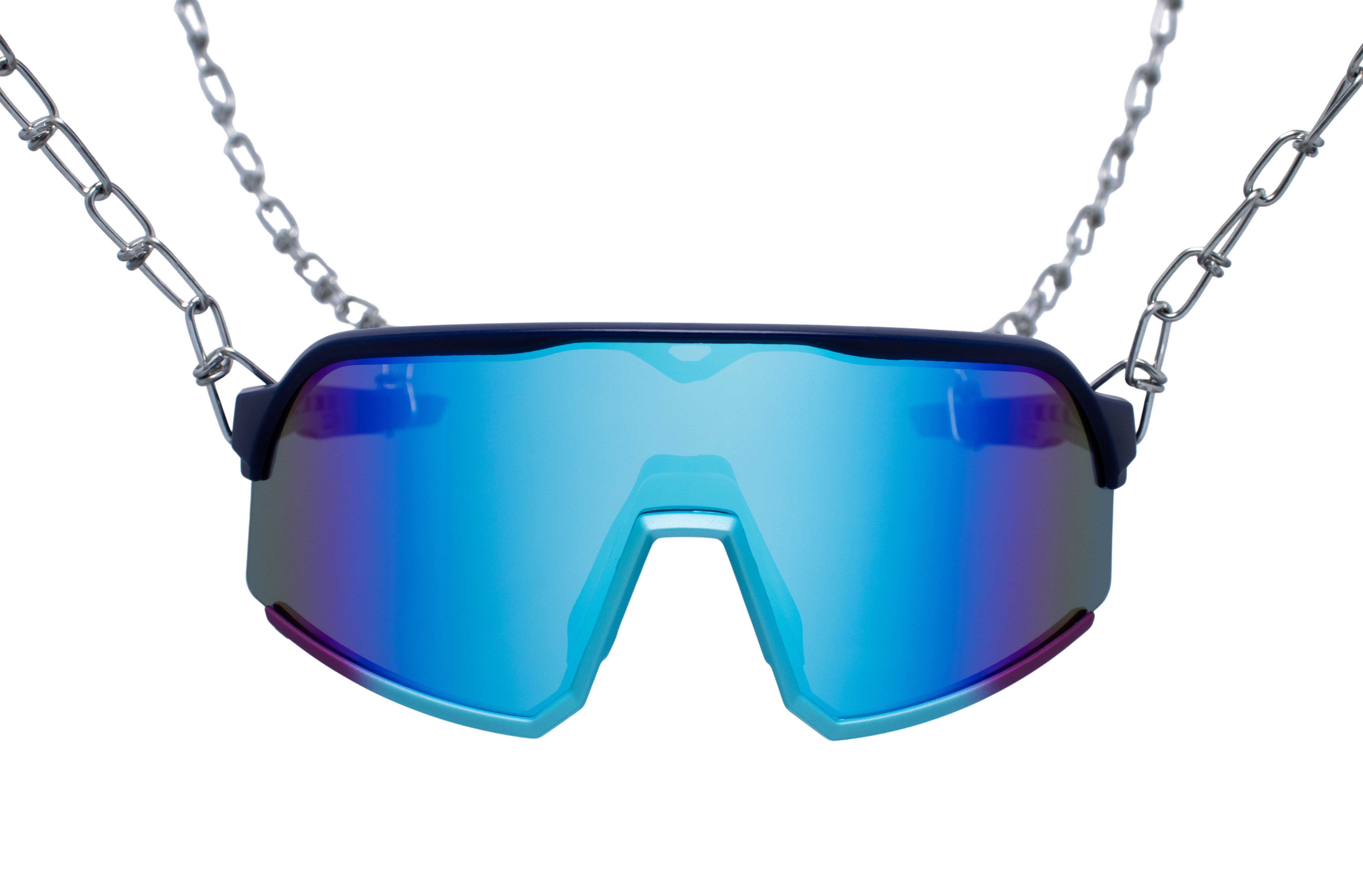 blue techno rave glasses glacies front ski 