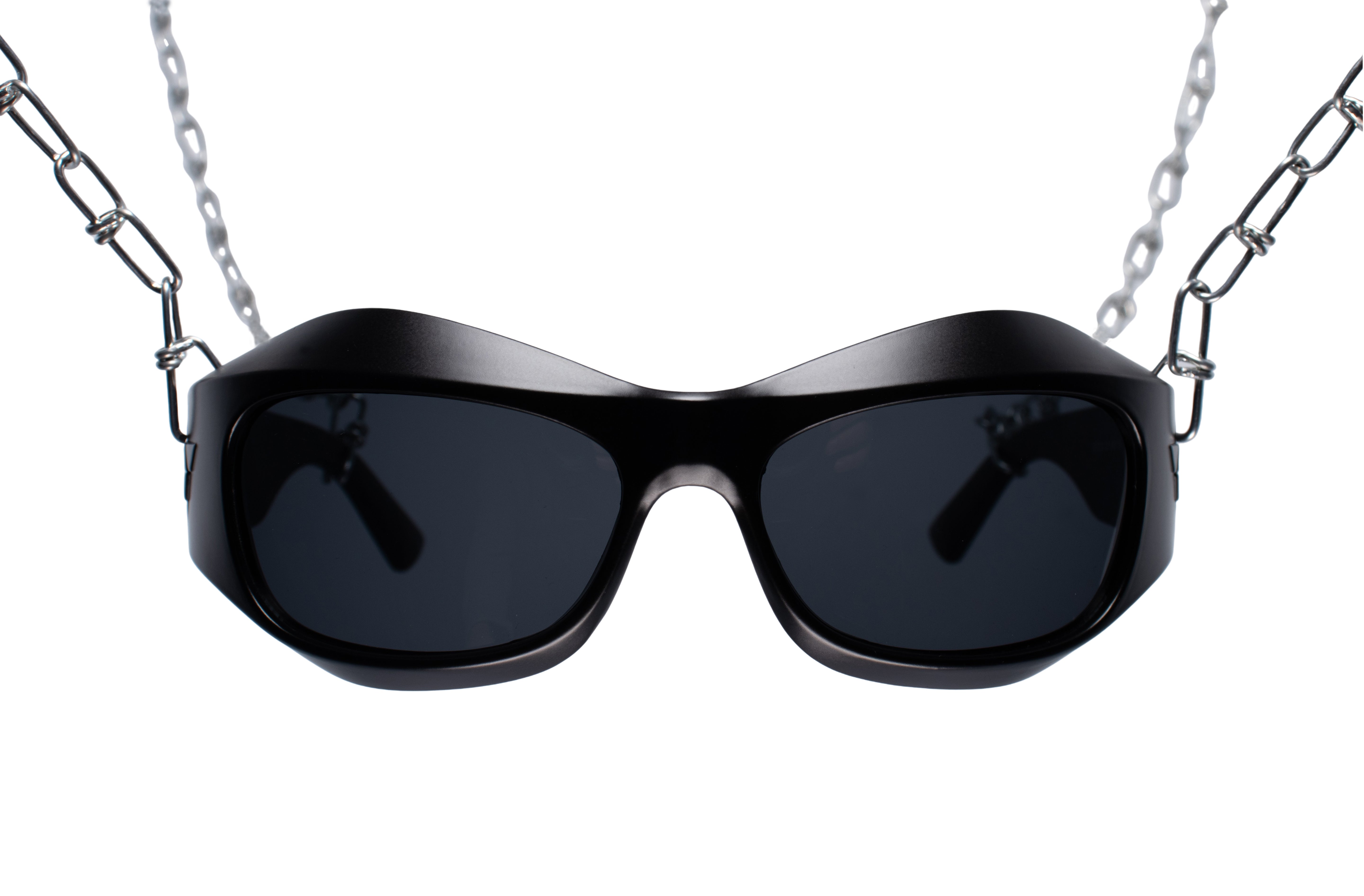 zwarte rave bril 'Nox' spiegelglazen festival voorkant #kleur_zwart