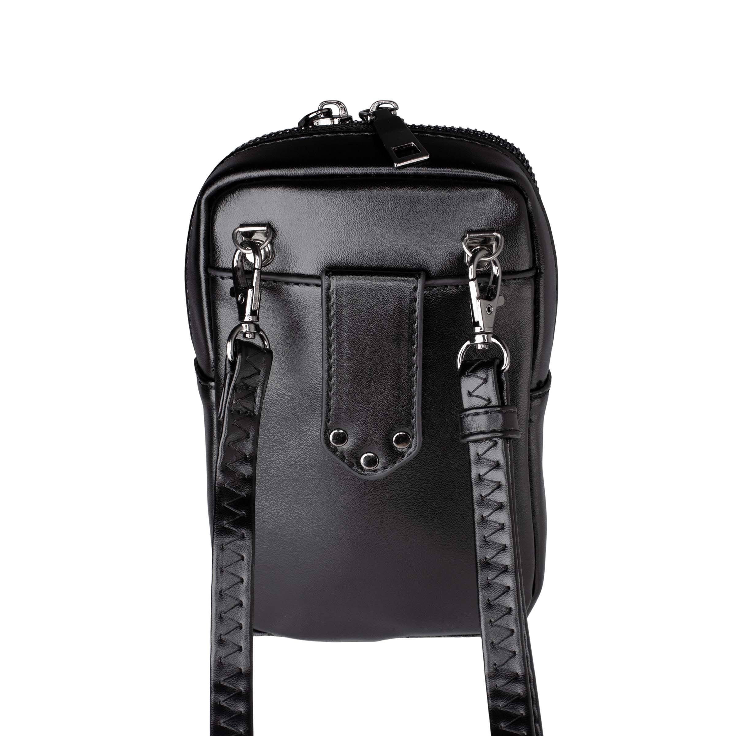 skull crossbody tas close up achterkant met strap 