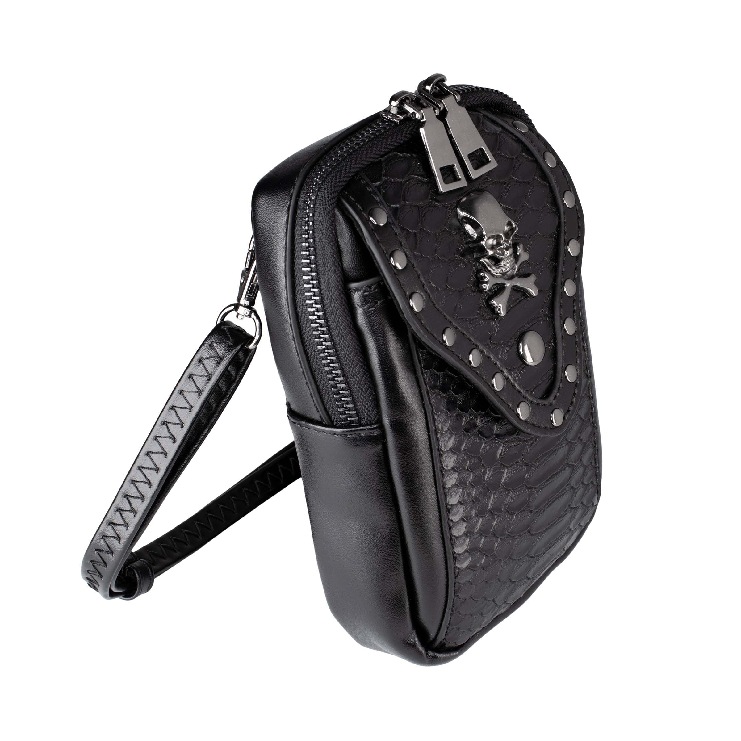 skull crossbody tas close up schuine zijde