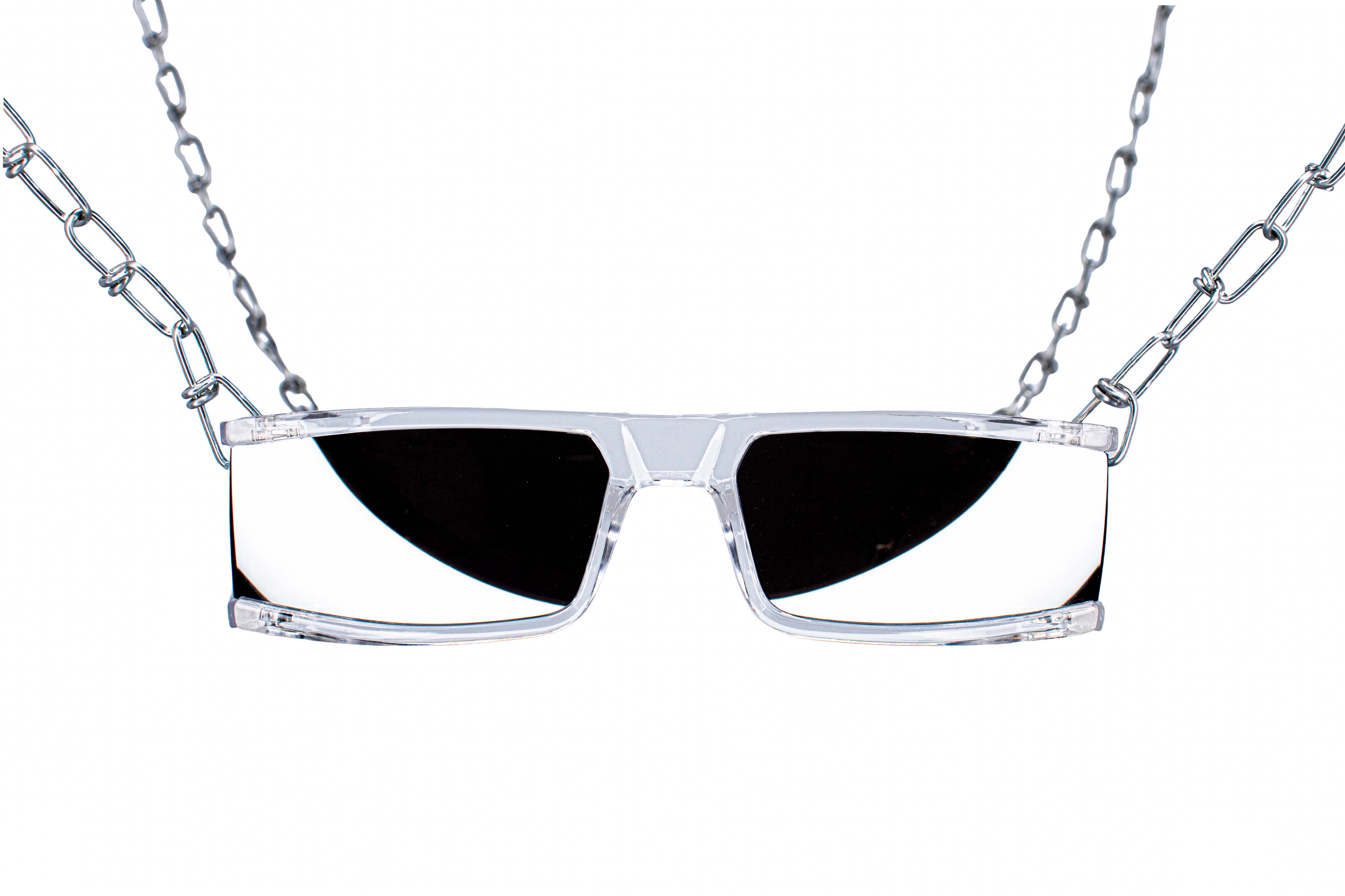 transparante rave bril voor techno festival  