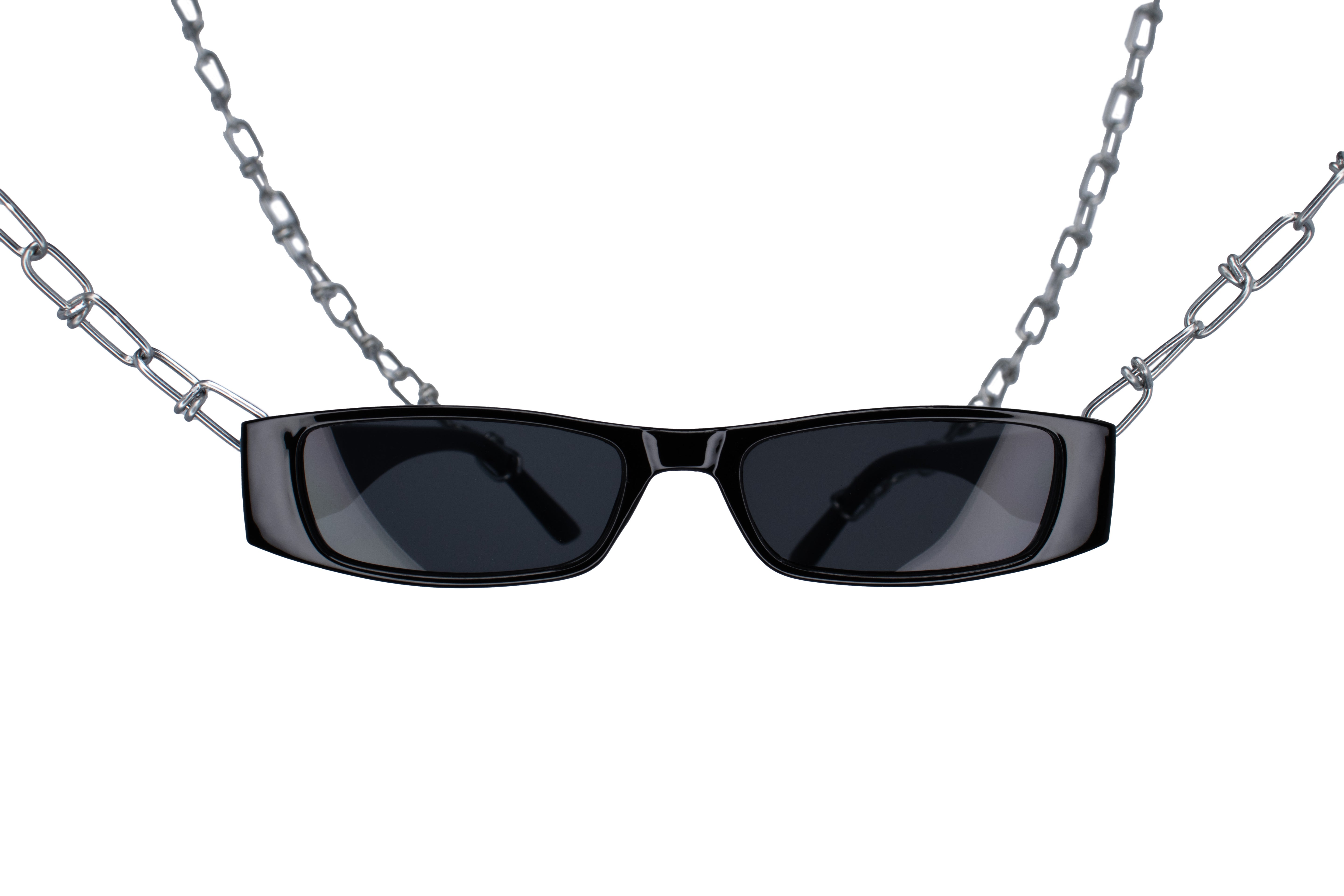 zwart zonnebril techno rave glasses ferox black small festival front #kleur_zwart